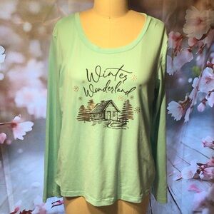 Be Yourself Winter Wonderland Mint Green Women's pJ Top